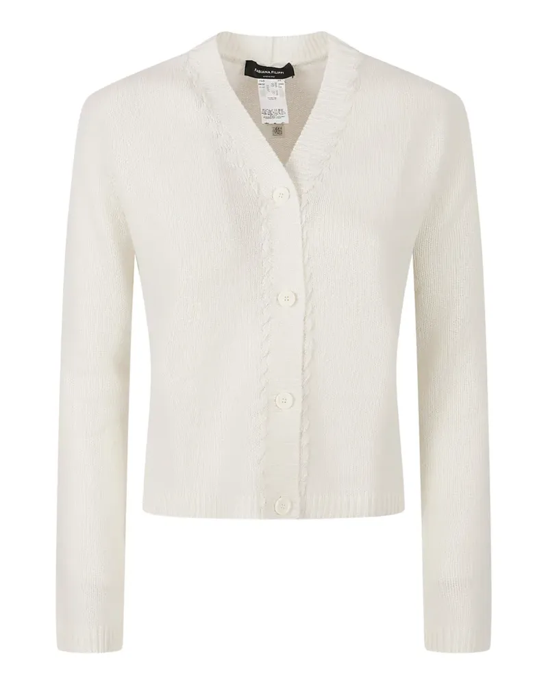 Fabiana Filippi bead-embellished V-neck cardigan - Nude Nude