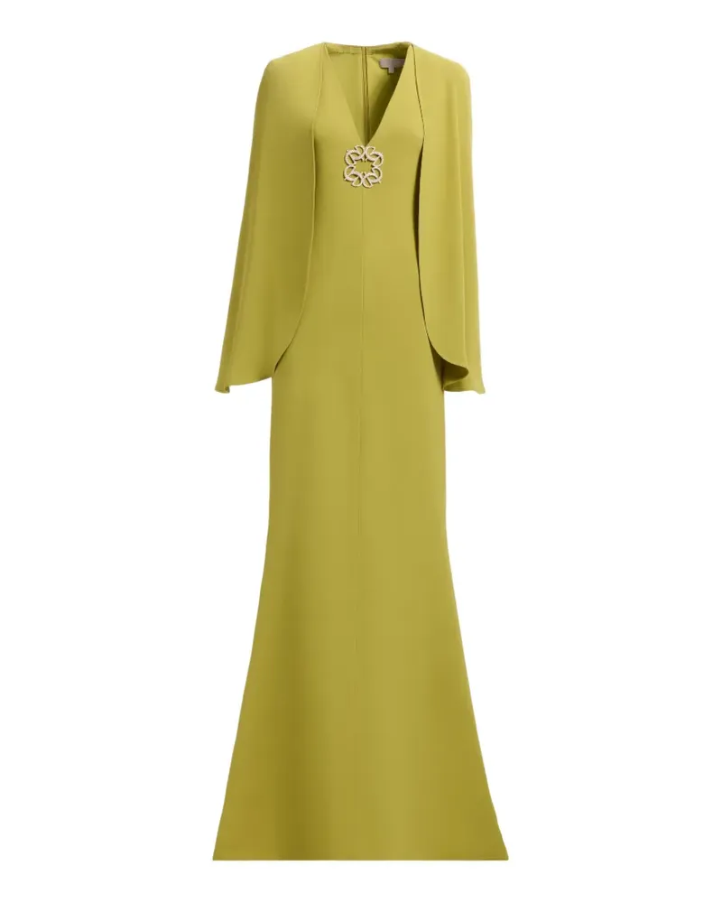 Elie Saab Maxikleid mit Cape-Detail - Grün Grün
