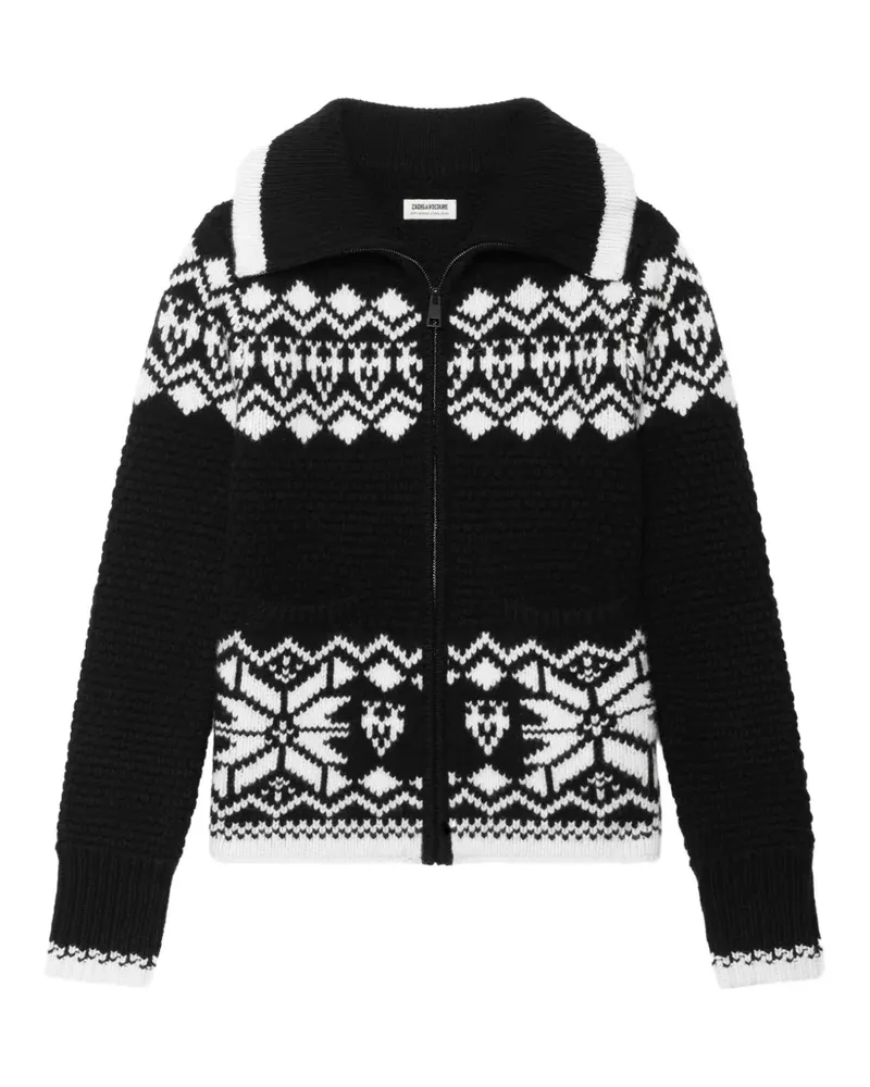 Zadig & Voltaire Gildas Jacke mit Stehkragen und Reißverschluss - Schwarz Schwarz
