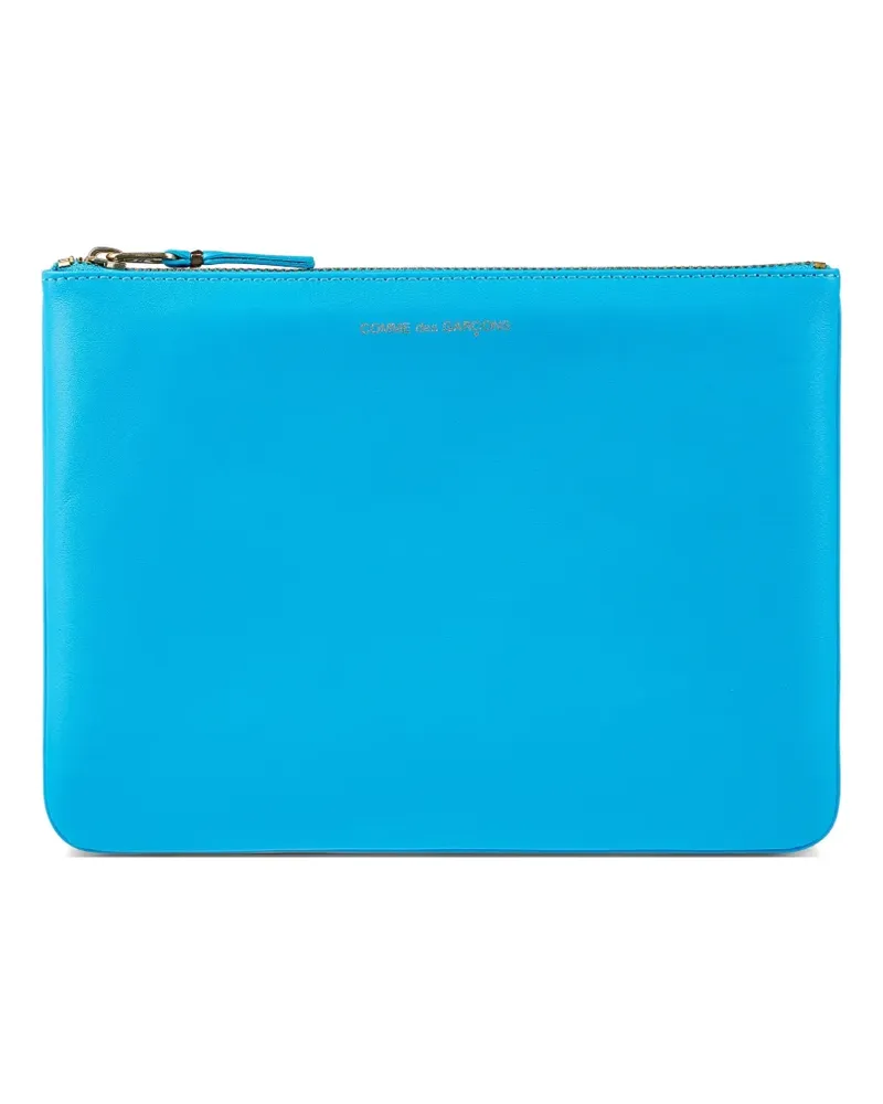 Comme des Garçons logo-print leather pouch - Blau Blau