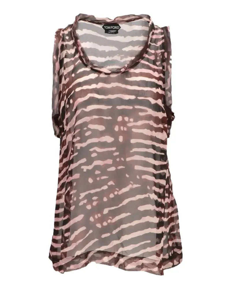 Tom Ford Top mit Zebra-Print - Braun Braun