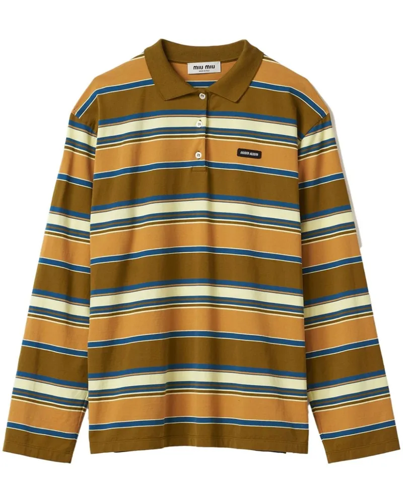 Miu Miu Gestreiftes Poloshirt - Braun Braun