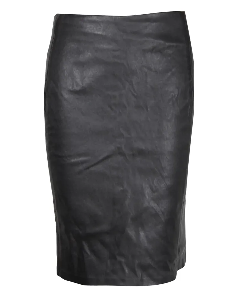 Diane von Furstenberg leather midi skirt - Schwarz Schwarz