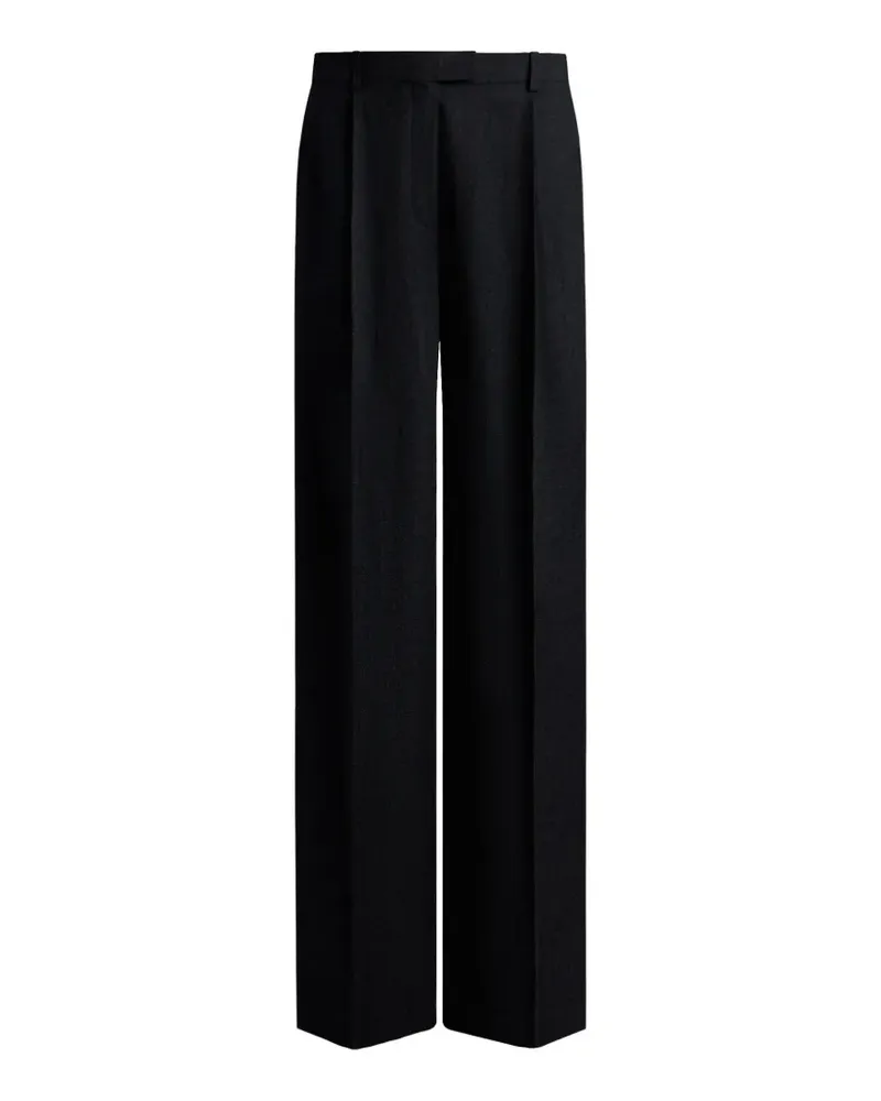 12 STOREEZ Plisseehose mit weitem Bein - Schwarz Schwarz