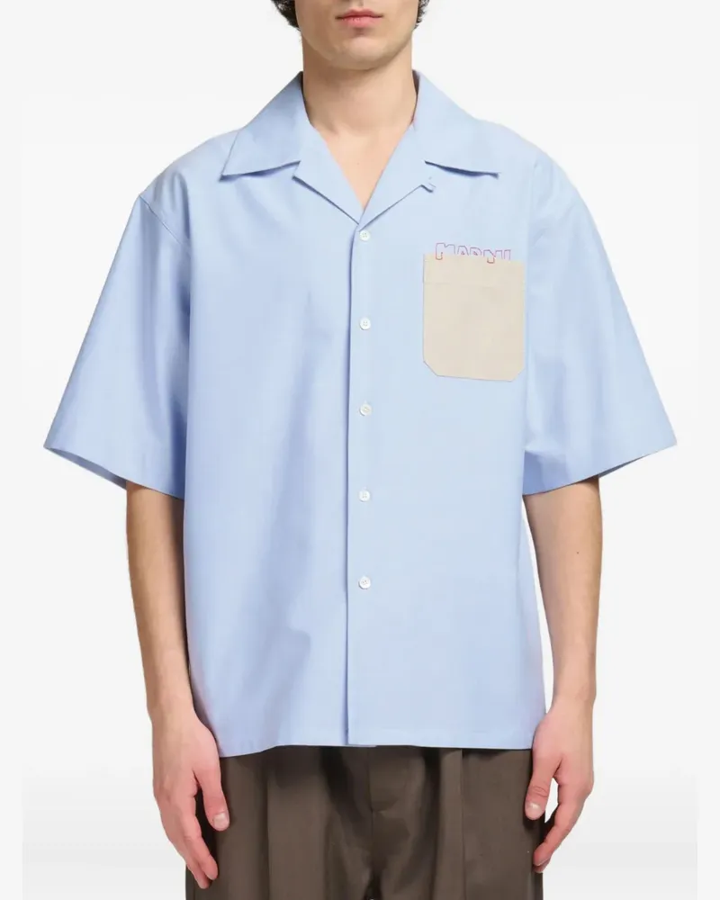 Marni Hemd mit Logo-Stickerei - Blau Blau
