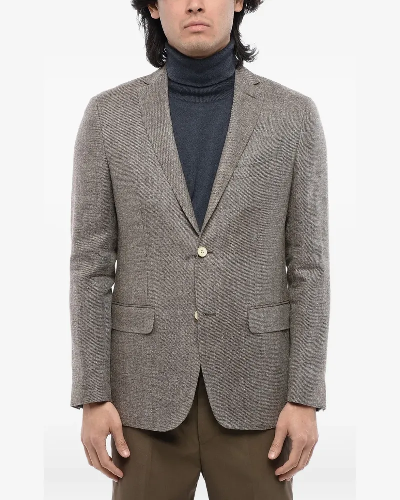 Corneliani single-breasted flap-pocket blazer - Braun Braun
