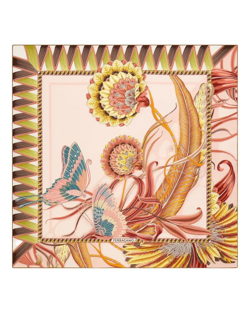 Ferragamo Schal aus Seide mit grafischem Print - Rosa Rosa