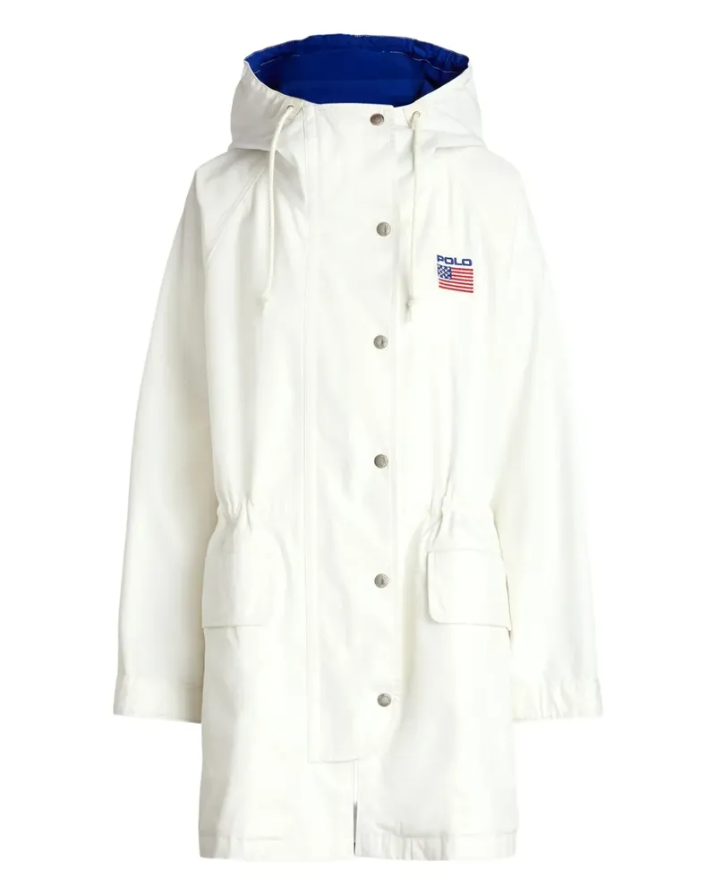 Ralph Lauren Kordelzug-Jacke mit Flaggenstickerei - Weiß Weiß