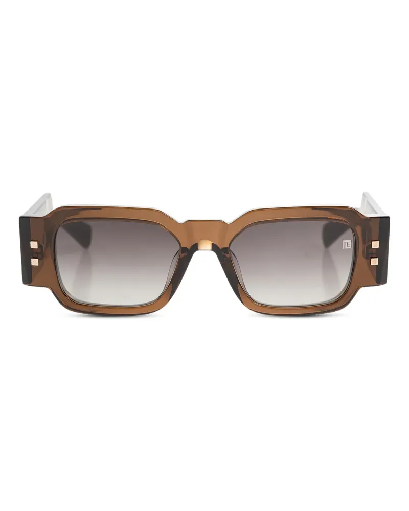 Balmain square embellishment sunglasses - Braun Braun