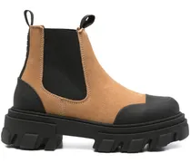 Chelsea-Boots mit Profilsohle - Braun
