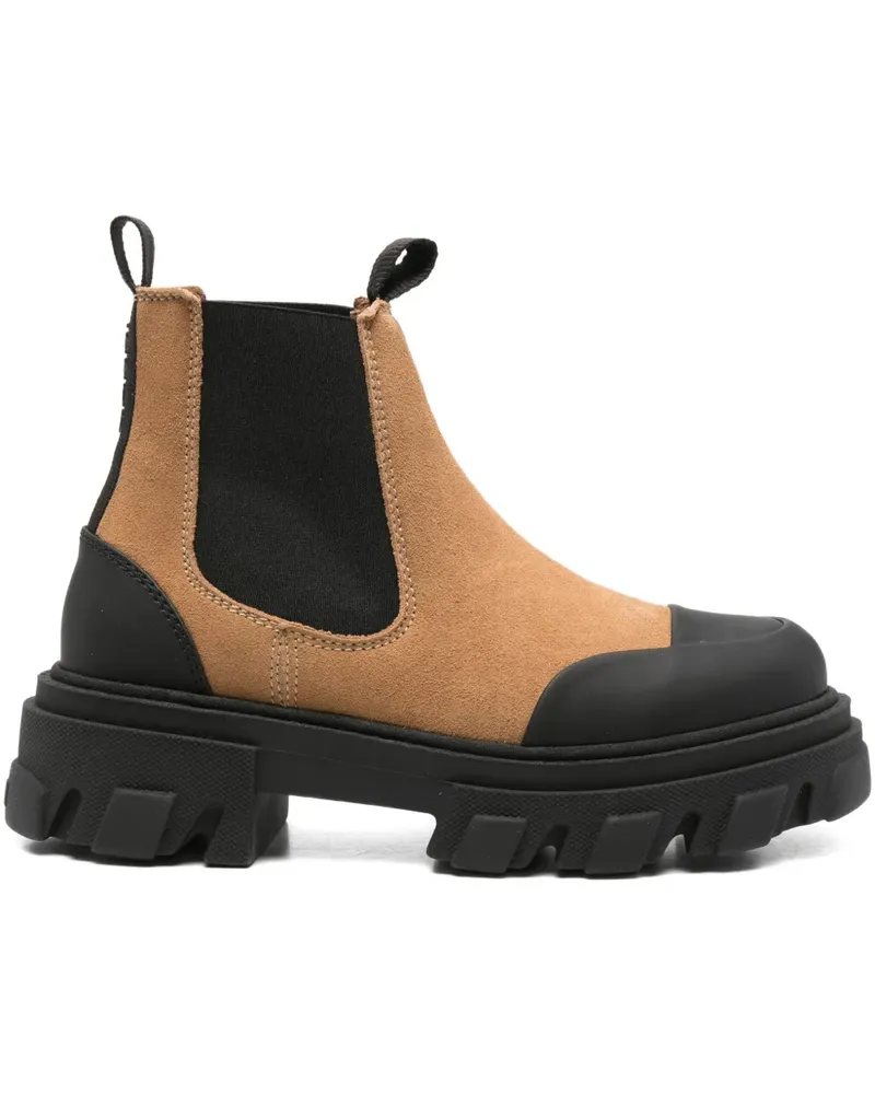 Ganni lug-sole chelsea boots - Braun Braun