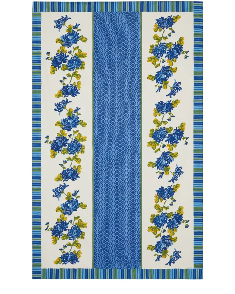 Lisa Corti Tischdecke mit Blumen-Print Blau