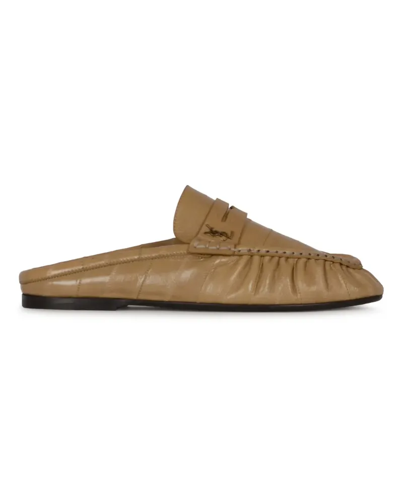 Saint Laurent Le Loafer Mules in Seeteufel - Nude Nude
