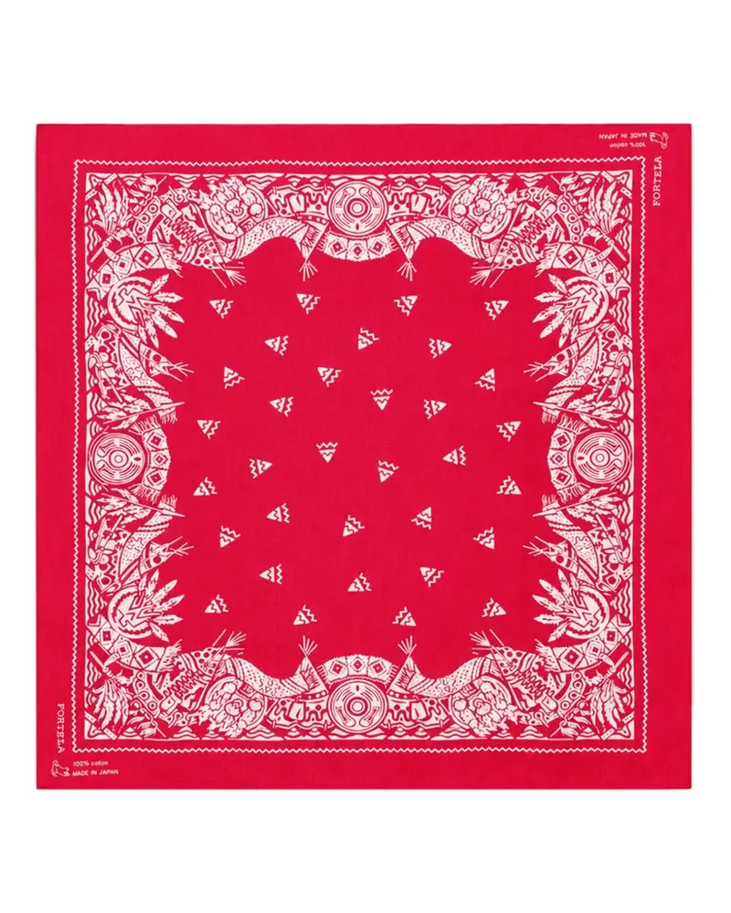 Fortela Apache Schal mit geometrischem Print - Rot Rot