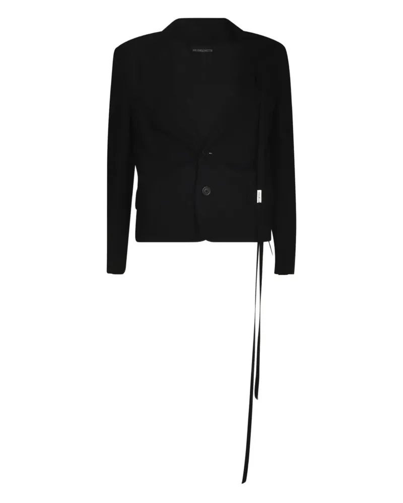 Ann Demeulemeester Blazer mit Schleifenverschluss - Schwarz Schwarz