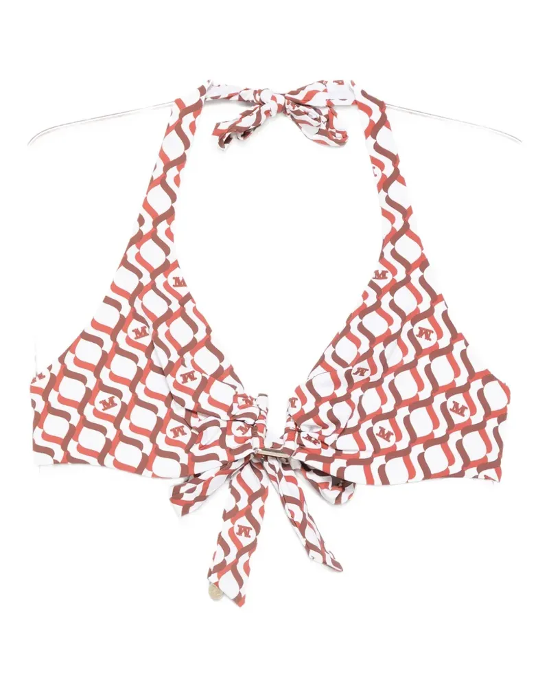 Max Mara Avena geometric-pattern tie bikini top - Weiß Weiß