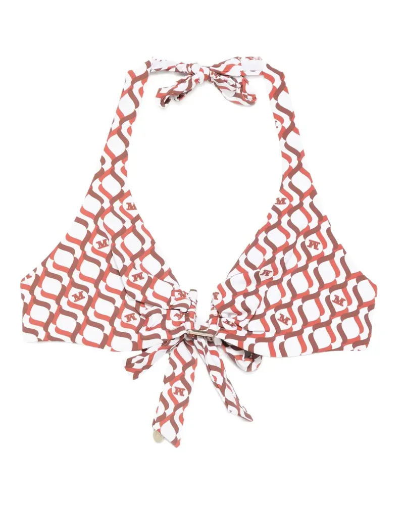 Max Mara Avena geometric-pattern tie bikini top - Weiß Weiß