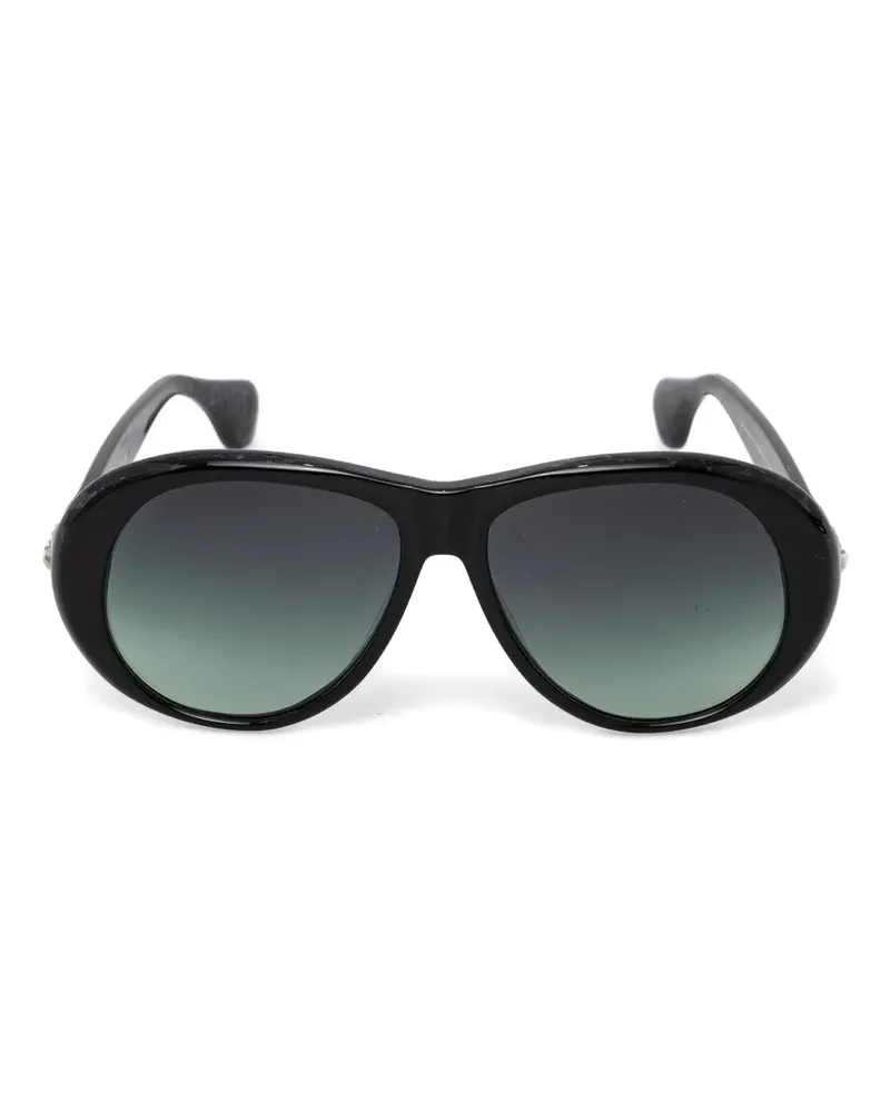 Vivienne Westwood Runde Sonnenbrille mit Orb-Detail - Schwarz Schwarz