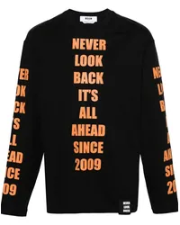 MSGM Langarmshirt mit Slogan-Print Schwarz