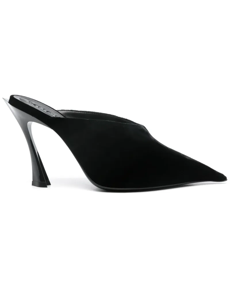 Thierry Mugler Wildleder-Mules 95mm - Schwarz Schwarz