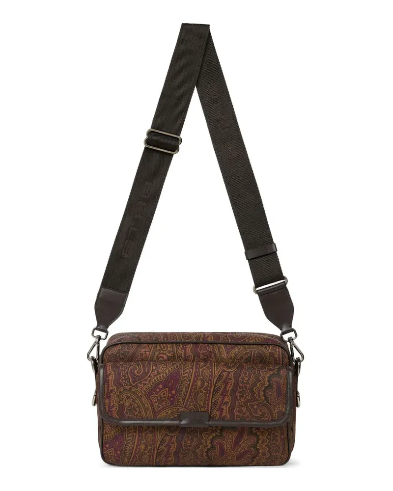 Etro Große Arnica Schultertasche mit Paisley-Print - Braun Braun