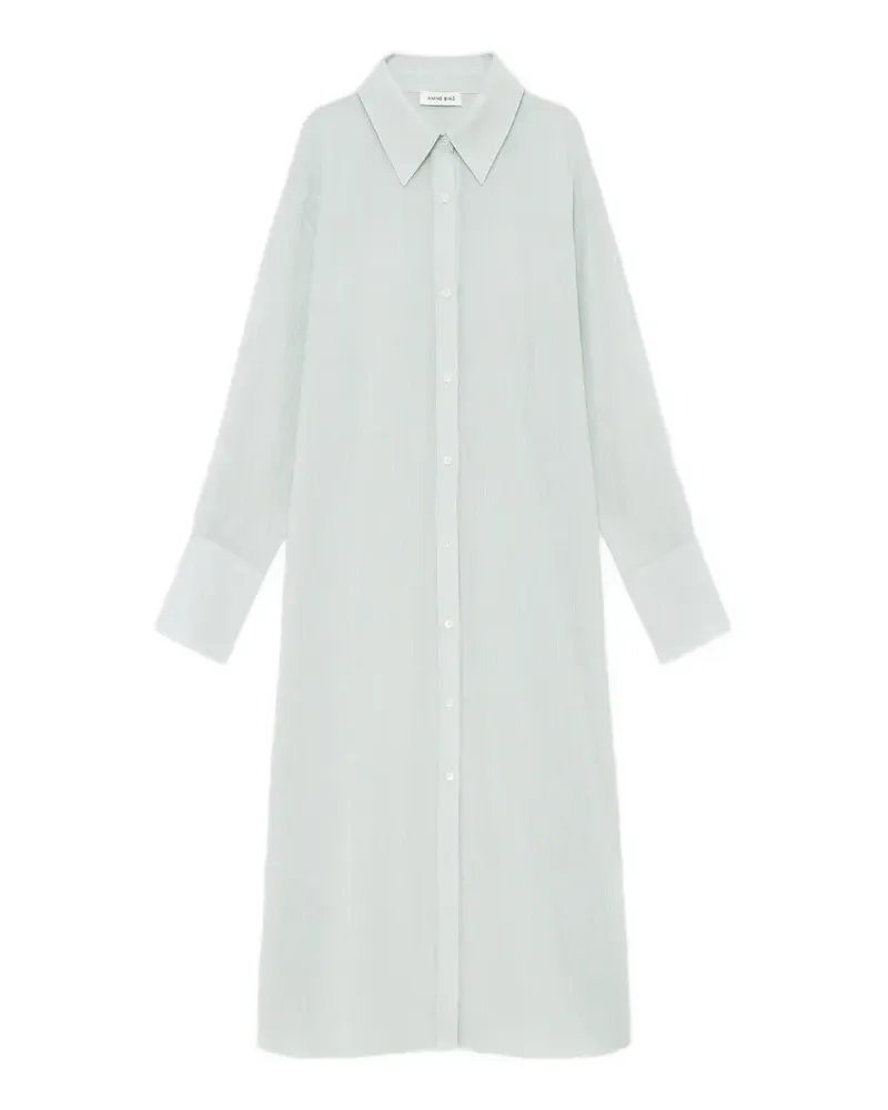 Anine Bing Gestreiftes Noemi Hemdkleid - Grün Grün