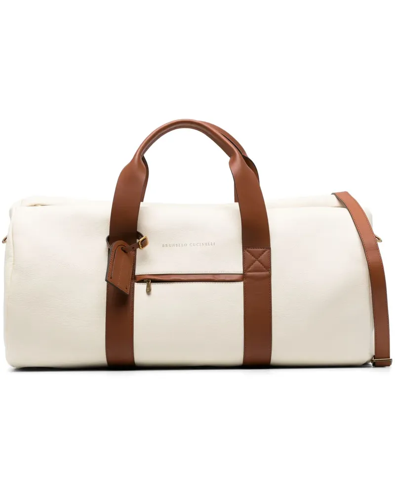 Brunello Cucinelli Reisetasche aus Leder - Nude Nude