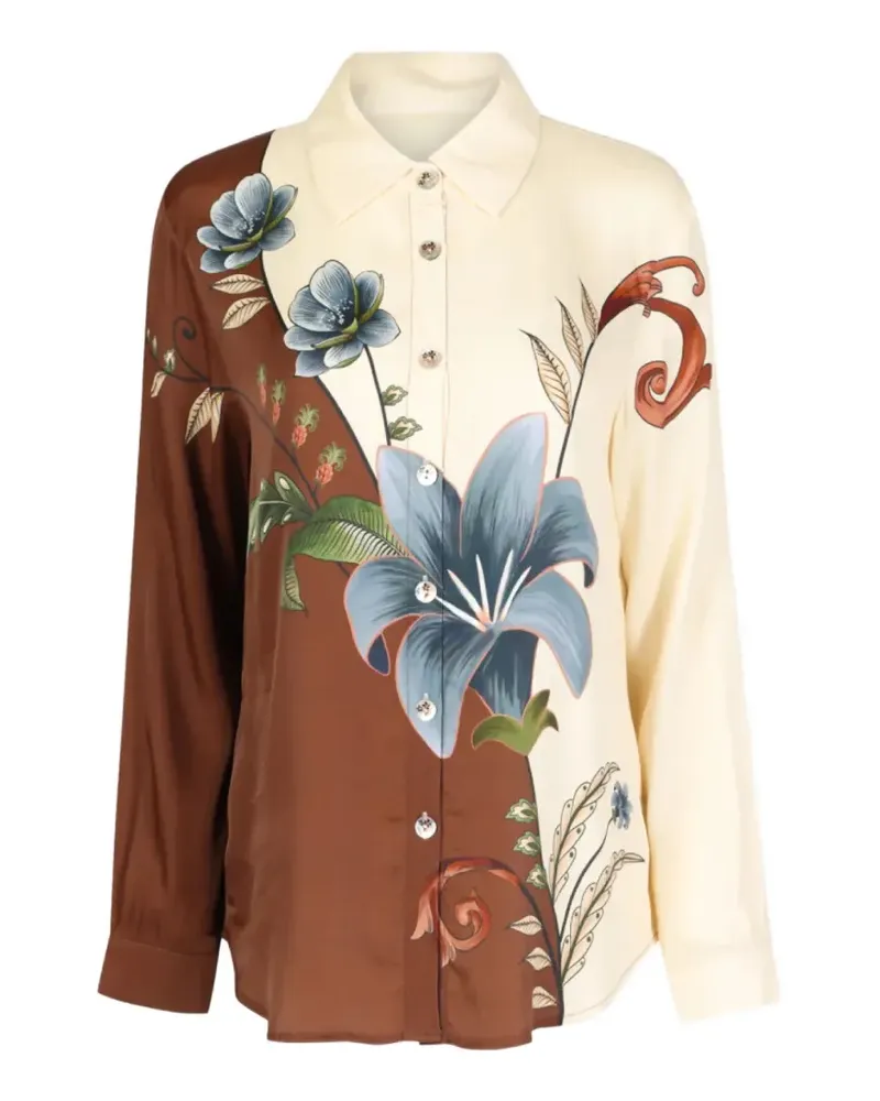 FARM Rio milena buttoned collared shirt - Nude Nude