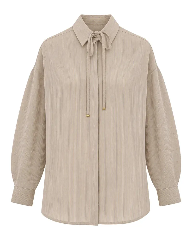 Sessùn Liza tie-neck shirt - Nude Nude