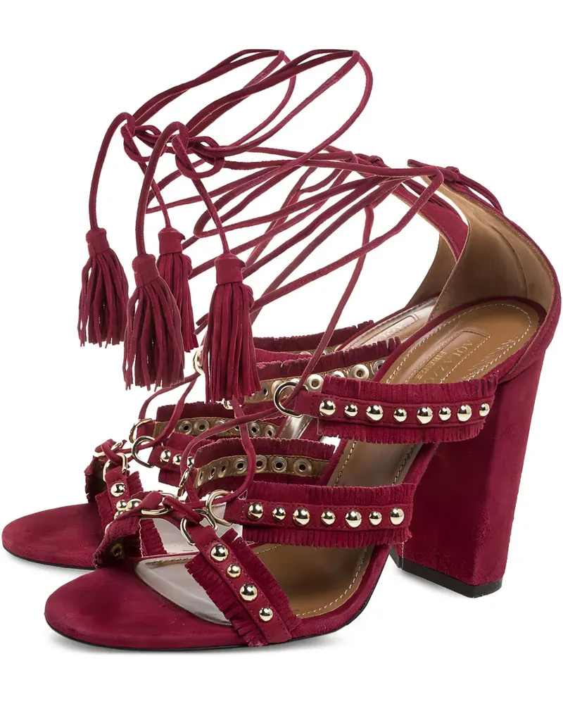 Aquazzura Pre-owned Sandalen mit Quasten 105mm - Rot Rot