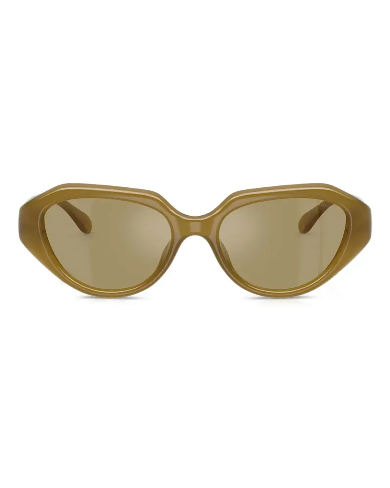 Coach C logo-plaque geometric-frame sunglasses - Grün Grün