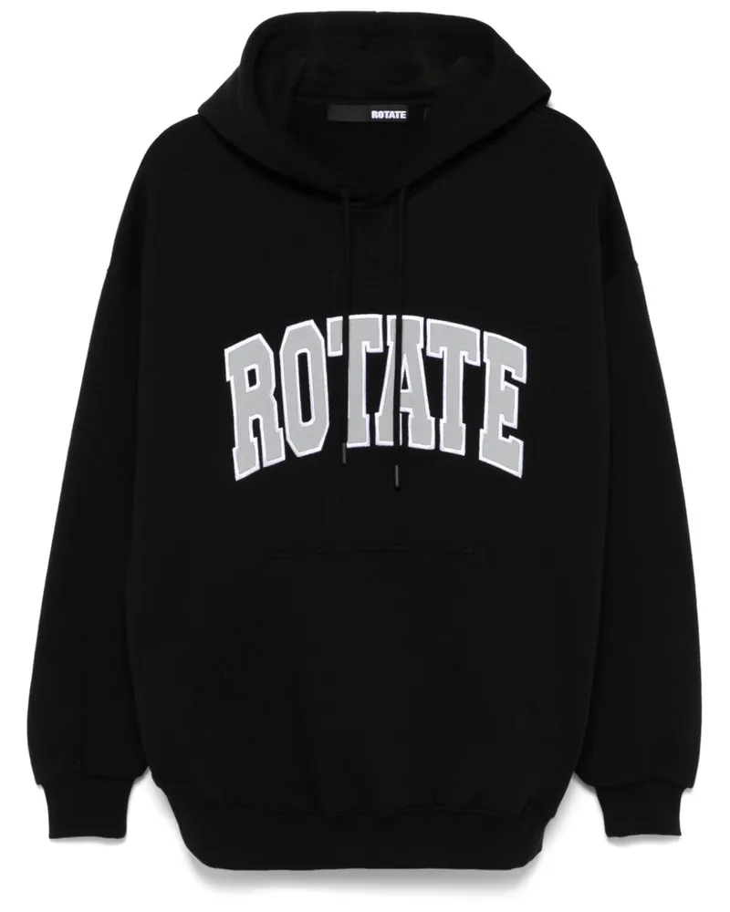 ROTATE Birger Christensen Hoodie mit Logo-Stickerei - Schwarz Schwarz