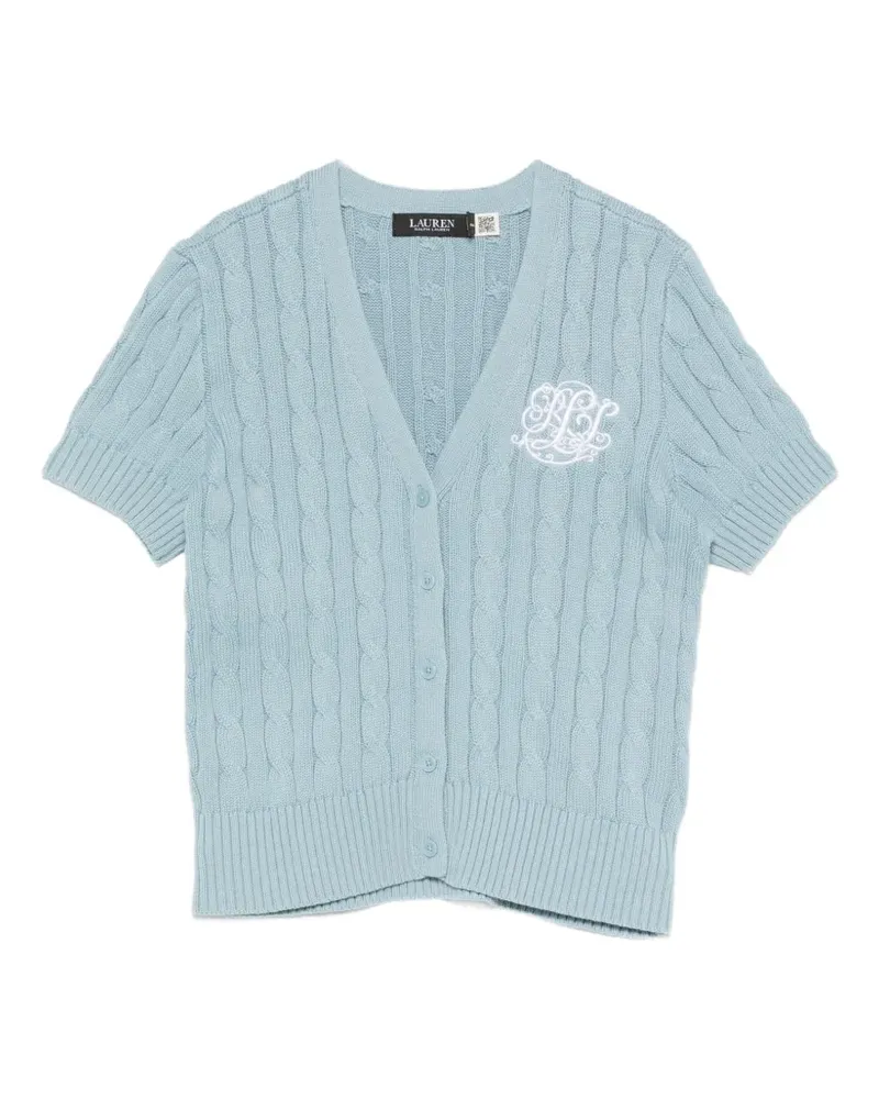 Ralph Lauren cable-knit logo-embroidered cardigan - Blau Blau
