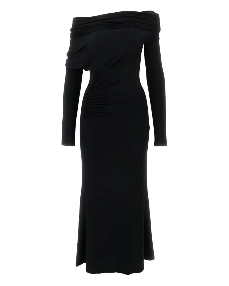 ANDAMANE Drapiertes One-Shoulder-Kleid - Schwarz Schwarz