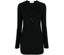 Minikleid mit Schnürung - Schwarz