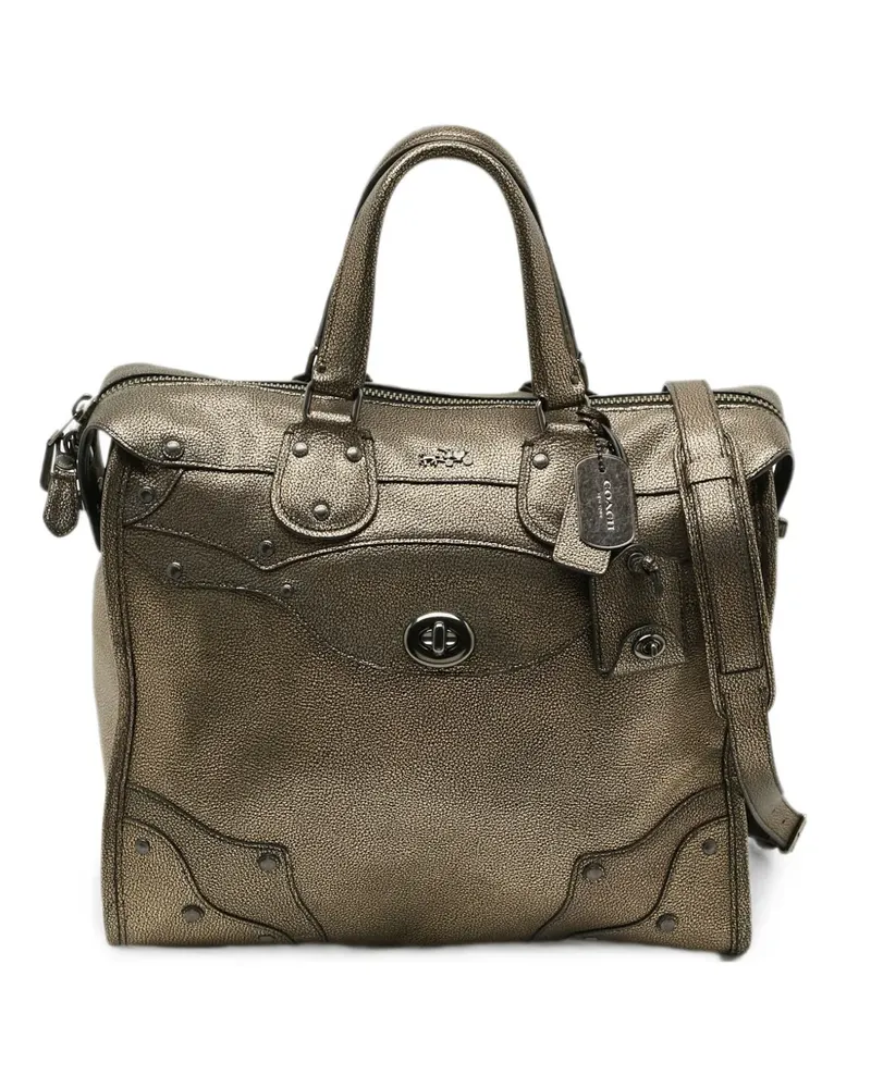 Coach mini Rhyder 33 leather tote bag - Gold Gold