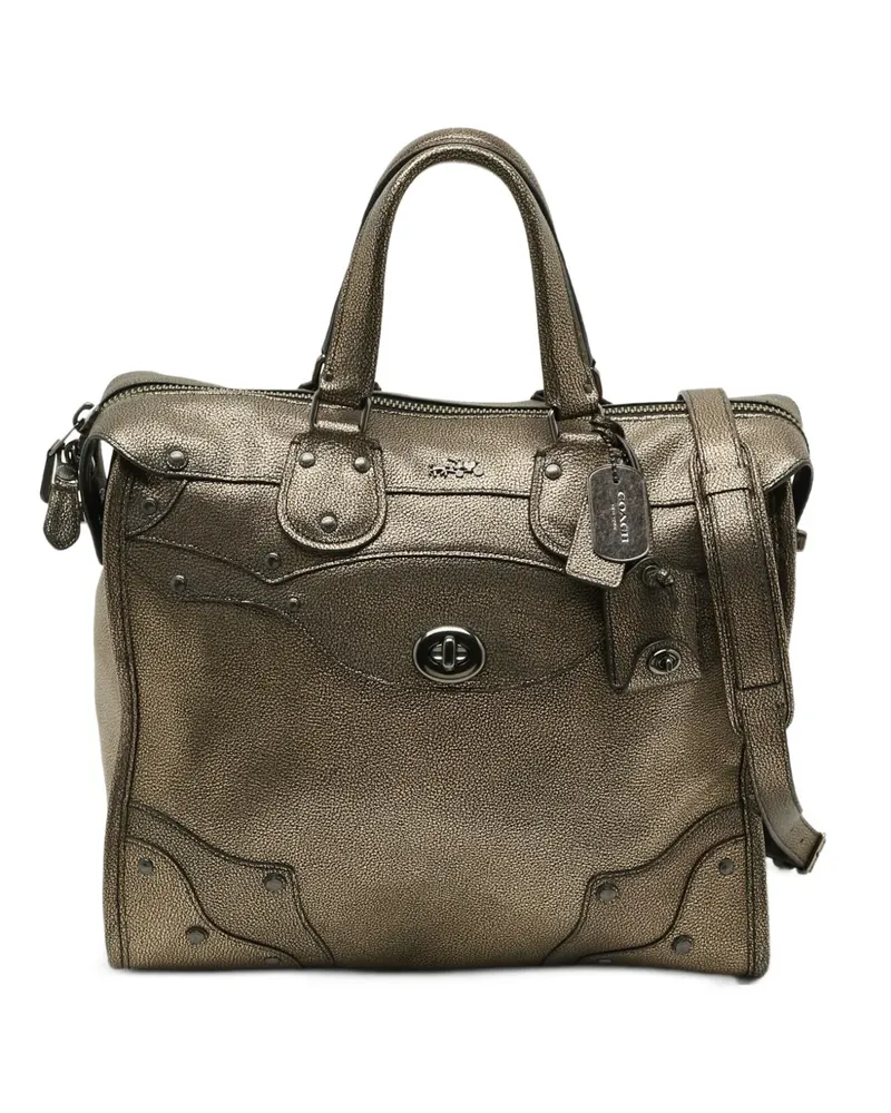 Coach mini Rhyder 33 leather tote bag - Gold Gold