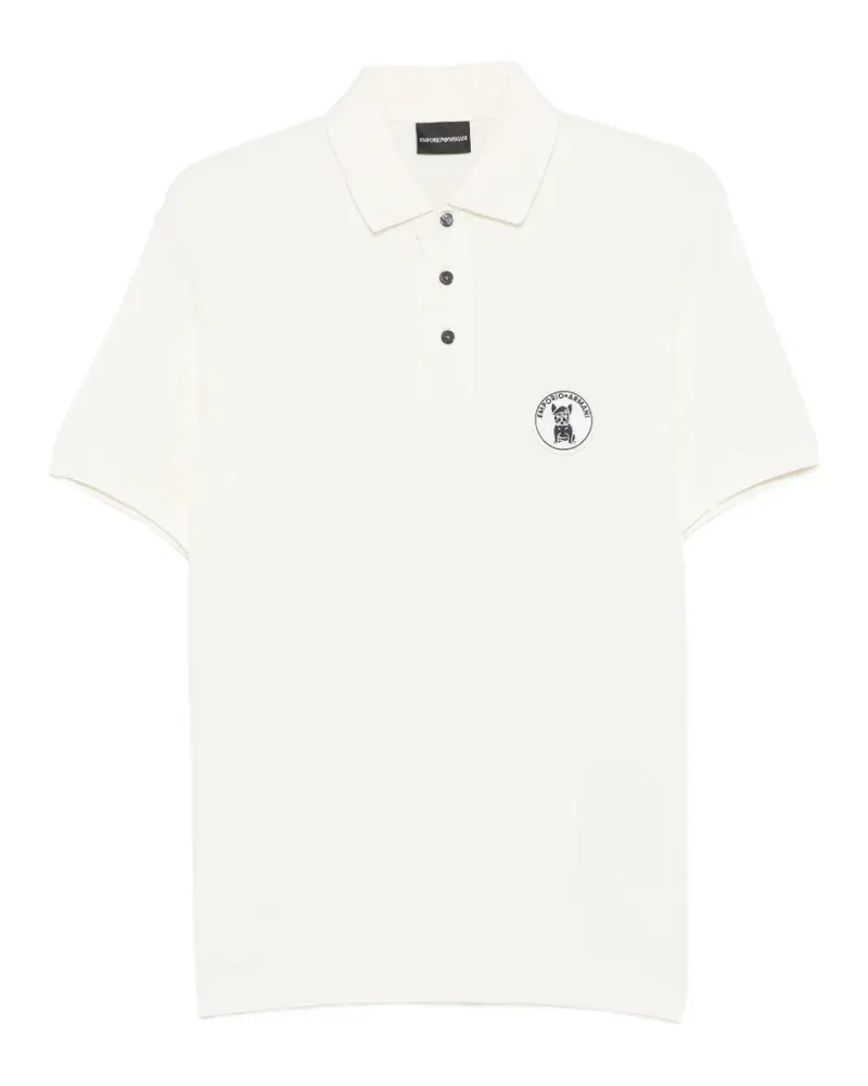 Emporio Armani logo-patch piqué polo shirt - Nude Nude