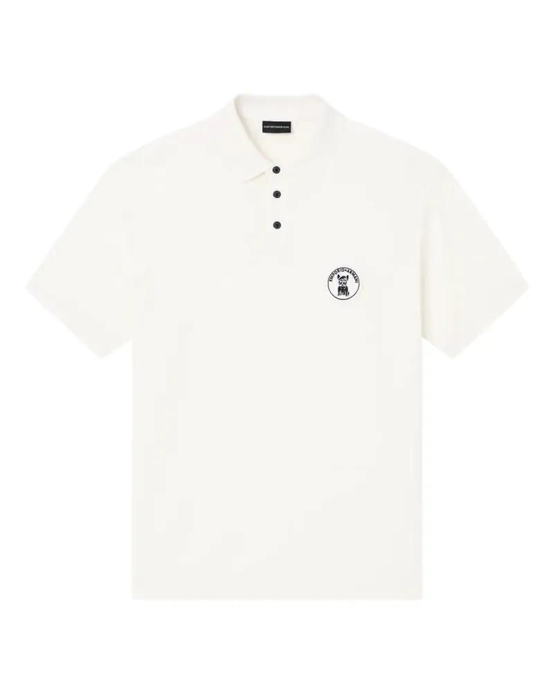 Emporio Armani Piqué-Poloshirt mit Logo-Patch - Nude Nude