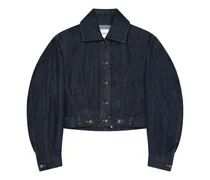 Back-to-Front Cocoon Jacke aus rohem Denim - Blau