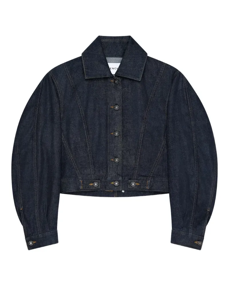 Givenchy Back-to-Front Cocoon Jacke aus rohem Denim - Blau Blau