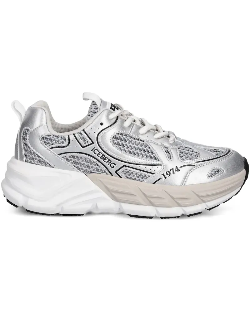 Iceberg ICB One Mesh-Sneakers im Metallic-Look - Grau Grau