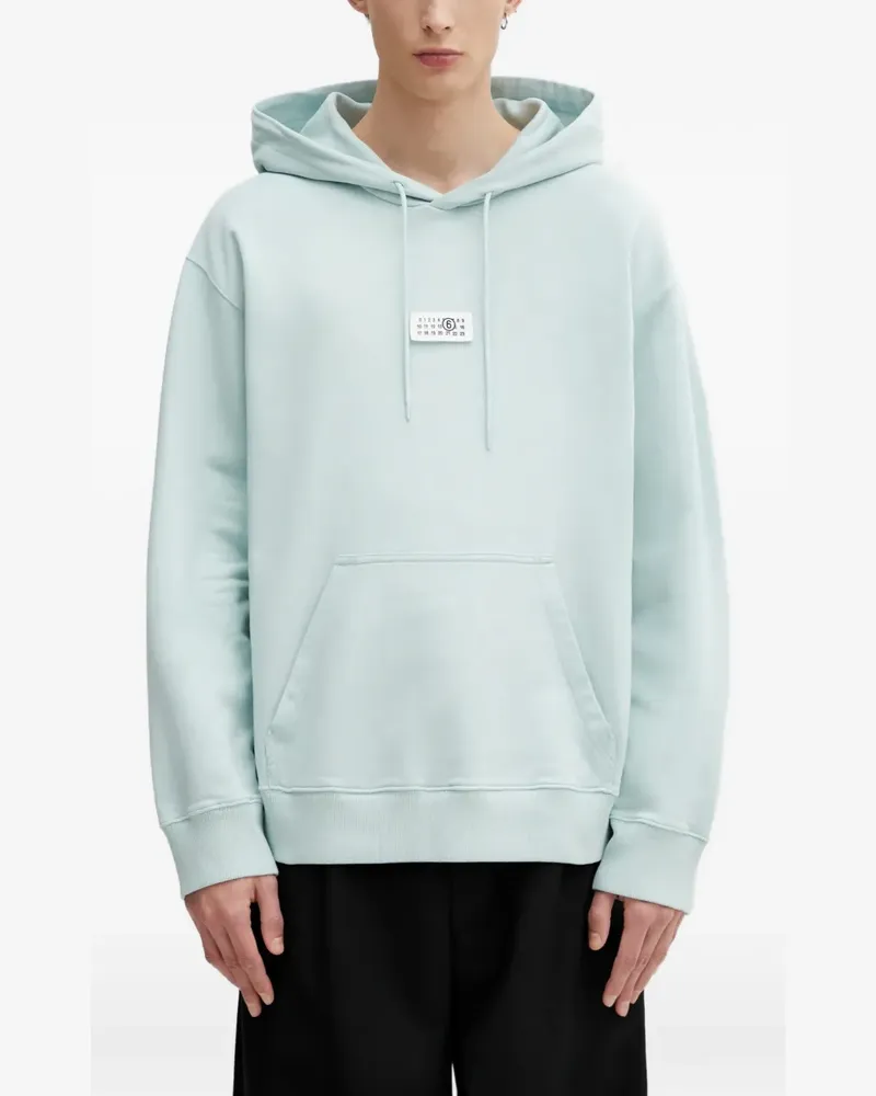 Maison Margiela logo-patch hoodie - Blau Blau