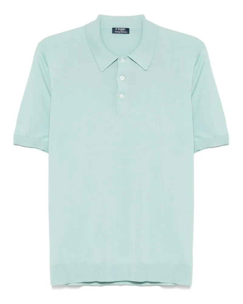 BARBA Poloshirt aus Seide - Blau Blau