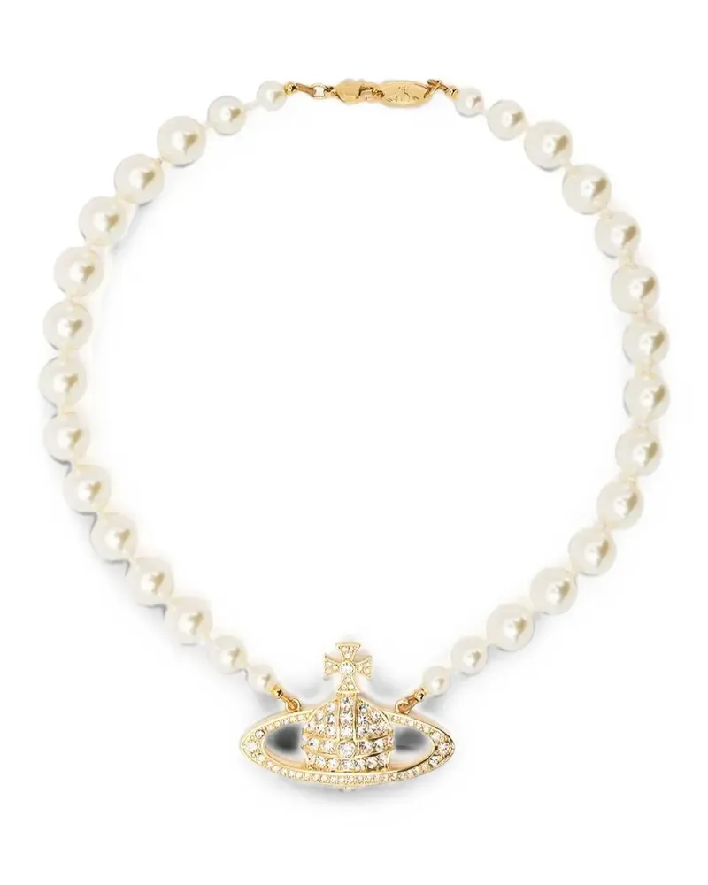 Vivienne Westwood One Row Bas Relief Orb-motif choker - Gold Gold