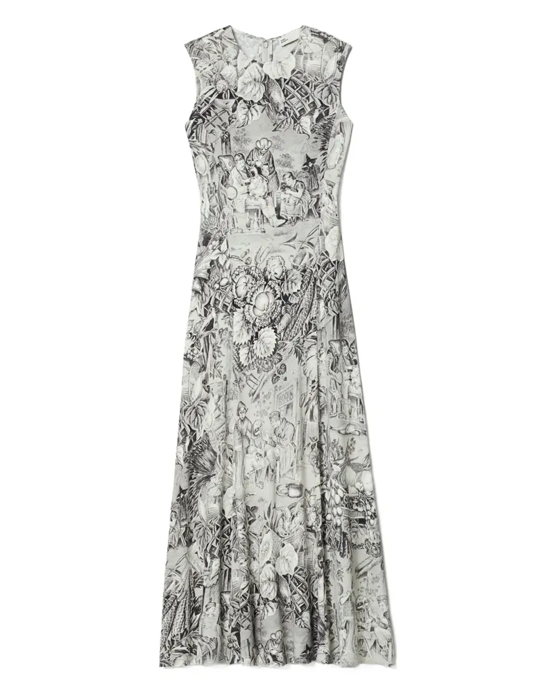Tory Burch Maxikleid mit Print - Grau Grau