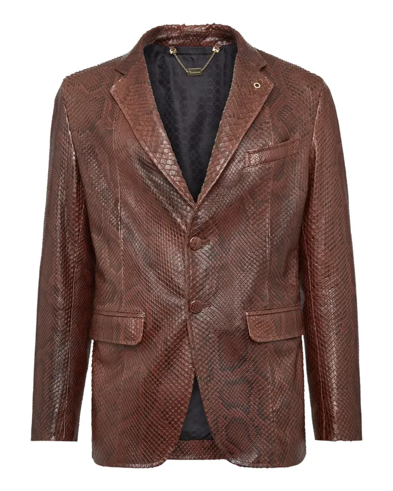 Billionaire Wild at Heart replica python-skin blazer - Braun Braun