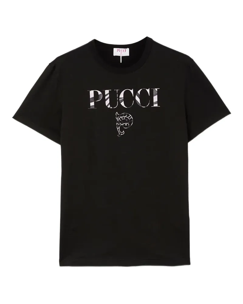Emilio Pucci T-Shirt mit Logo - Schwarz Schwarz