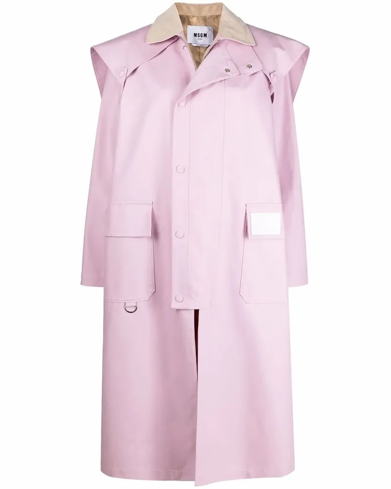 MSGM Trenchcoat mit Logo-Print - Rosa Rosa