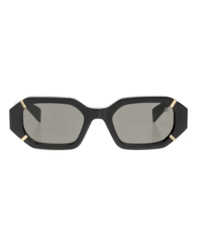 Balmain Emblem I geometric-frame sunglasses - Schwarz Schwarz